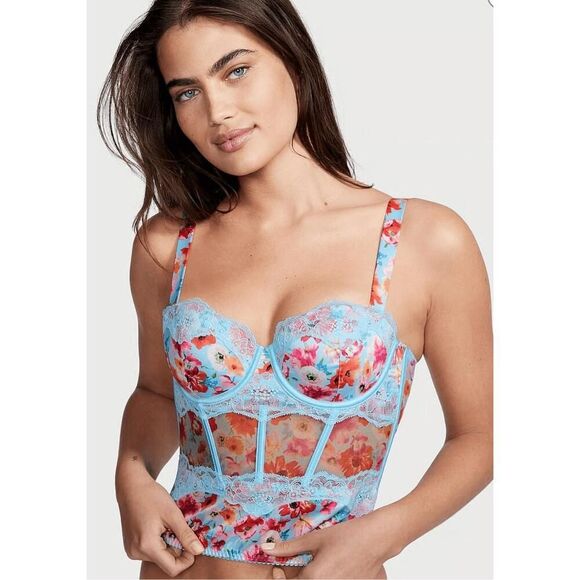 Victorias Secret XL VERY SEXY
Floral Lace Balconette Corset Top blue - Picture 1 of 8